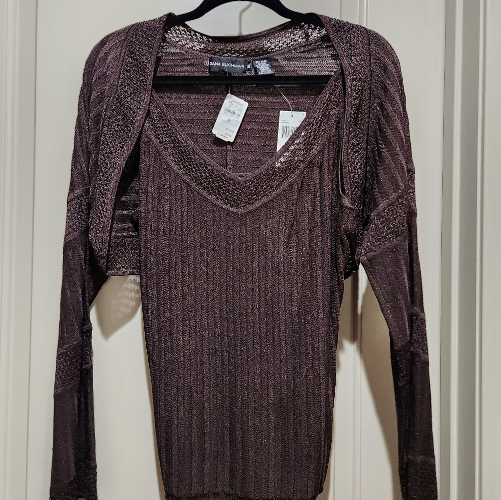 Dana Buchman Women's Rich Brown Knit Blouse